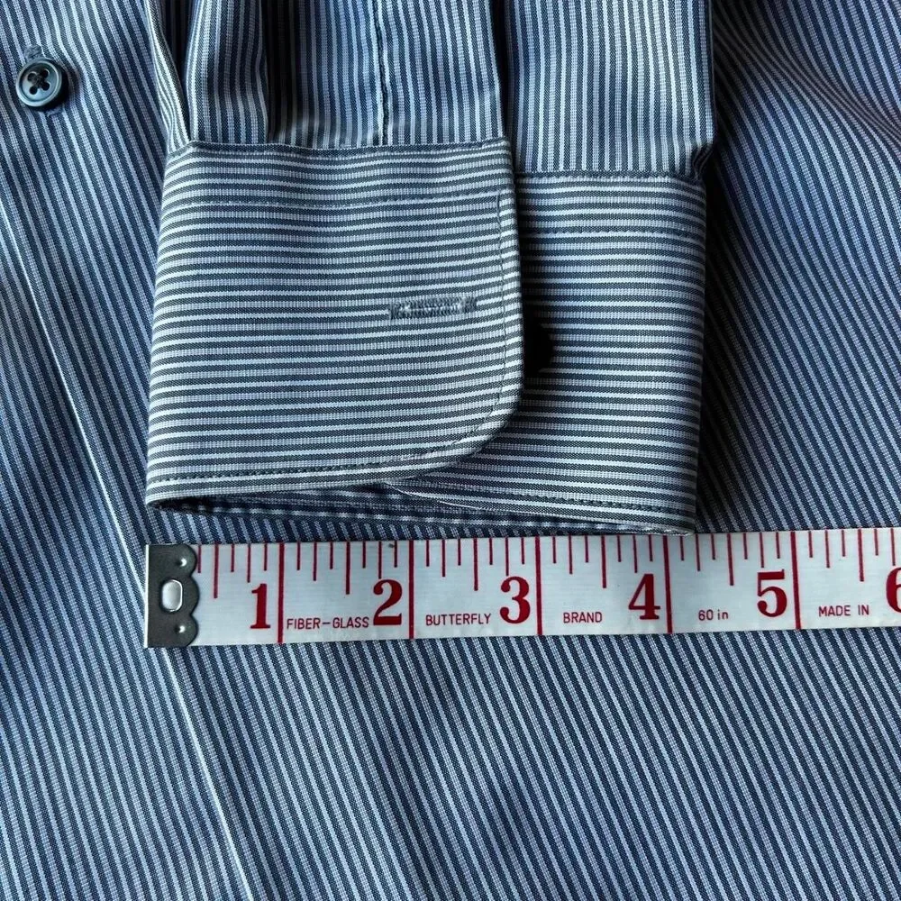 Blue & White Striped Cotton Dress Shirt